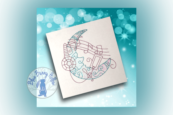 Moon Music: A Whimsical Embroidery Design for Seasonal Creations