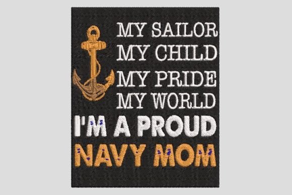 Proud Navy Mom Embroidery Design Review