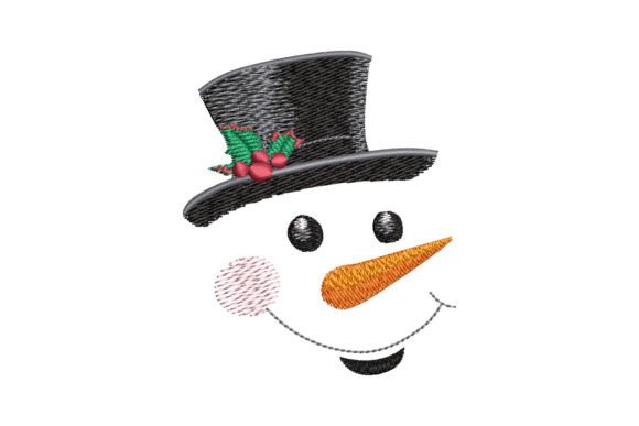 Snowman Face with Black Hat Design Review