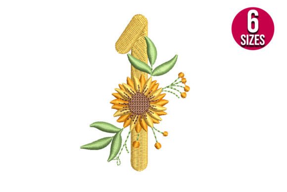 Sunflower Alphabet Number One: A Delightful Embroidery Design for Personalized Gifts